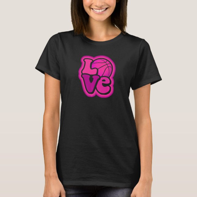 Basketball Love for Girls & Women Hoops Lovers Pre T-Shirt (Front)