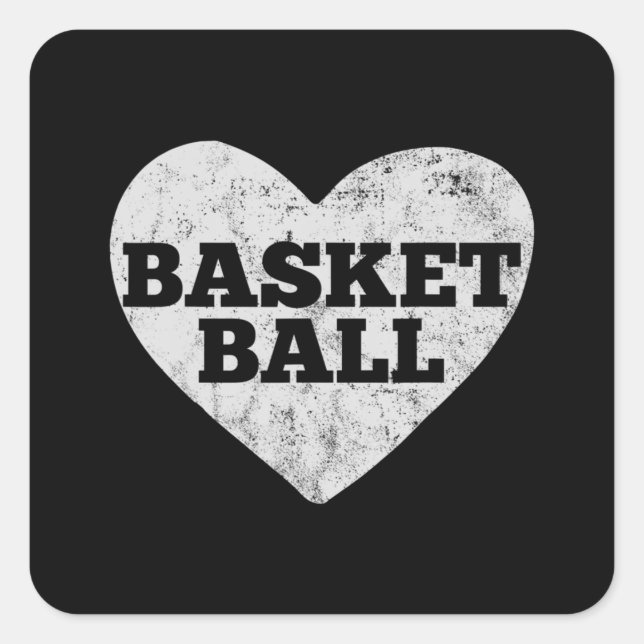 Basketball Love Valentines Day Square Sticker (Front)