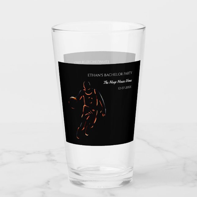 Basketball Lover Bachelor / Birthday Party Sports Glass (Front)