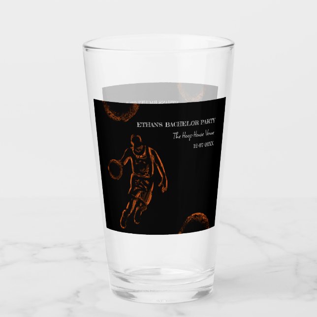Basketball Lover Bachelor / Birthday Party Sports Glass (Front)