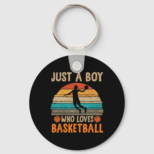Basketball Lover Boys Basketball Player Sport Bask Key Ring (Front)