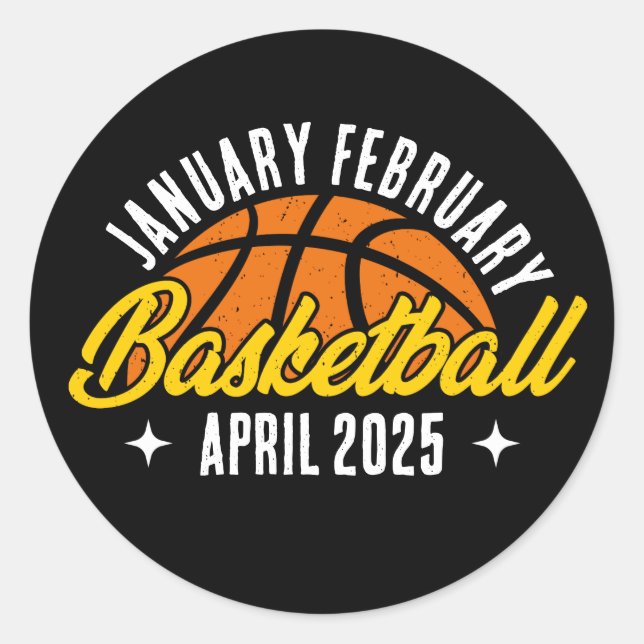 Basketball Lover Cool Player Modern Personalised Classic Round Sticker (Front)