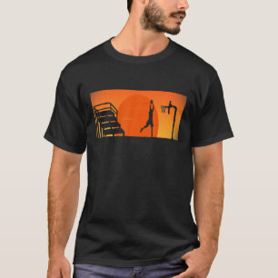 Basketball Lover Cute Sunset Silhouette Basketball T-Shirt