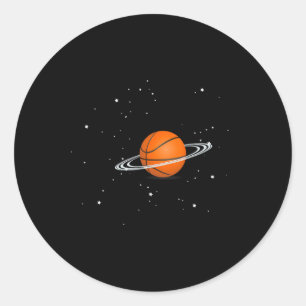 Basketball lovers basketball player space Fun  Classic Round Sticker