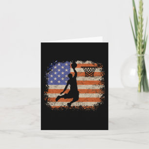 Basketball Lovers Vintage Usa Flag Basketball Play Card