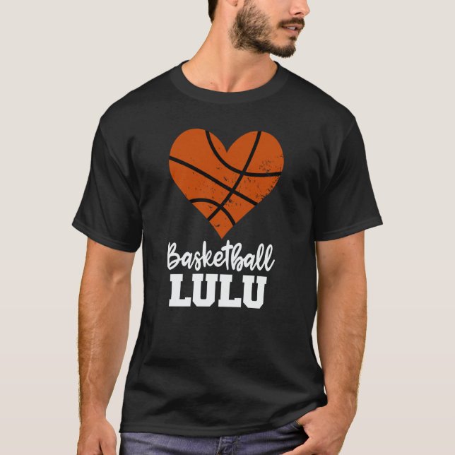 Basketball Lulu Basketball Heart Grandma Lulu T-Shirt (Front)