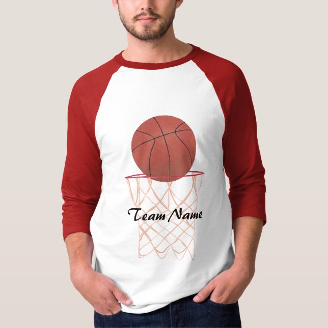 Basketball making the basket, Team Name shirts (Front)