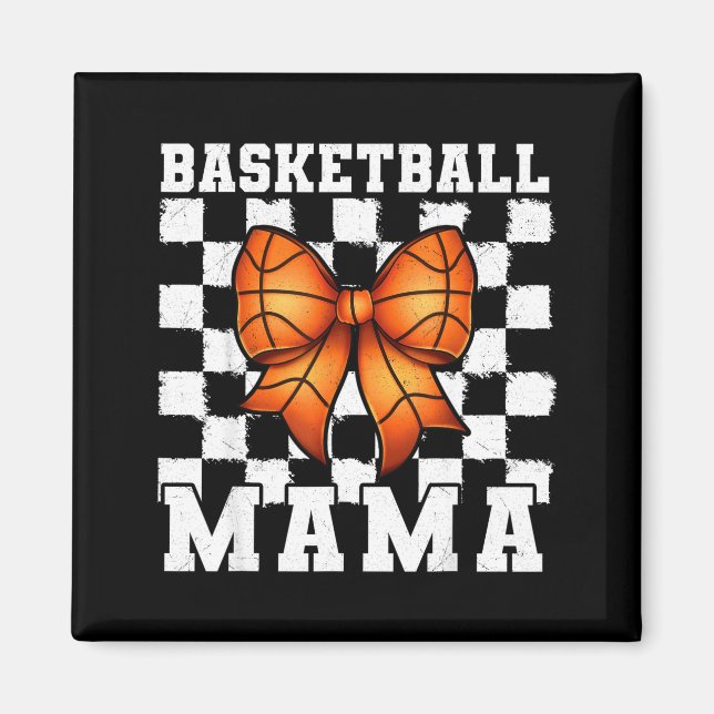 Basketball Mama Coquette Bow Game Day Funny Srts L Magnet (Front)