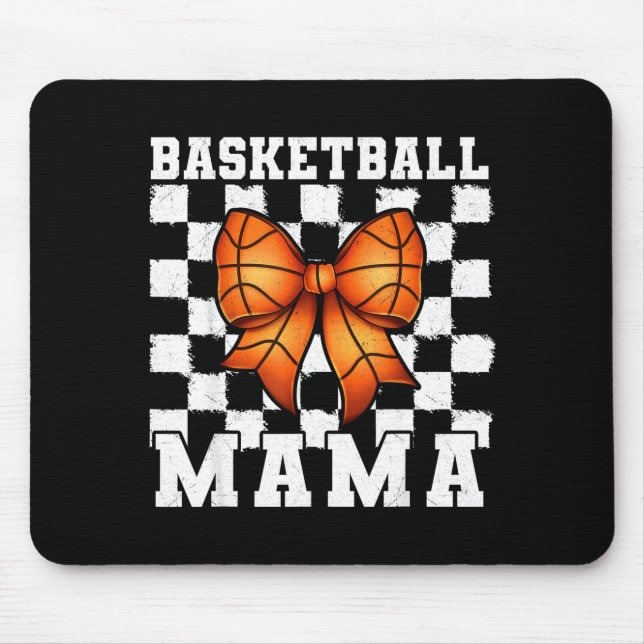 Basketball Mama Coquette Bow Game Day Funny Srts L Mouse Pad (Front)