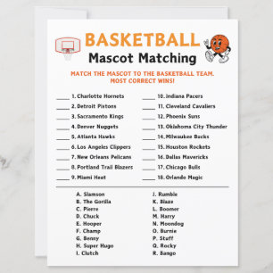 Basketball Mascot Matching Game