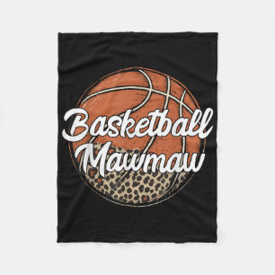 Basketball Mawmaw Leopard Basketball Lover  Fleece Blanket