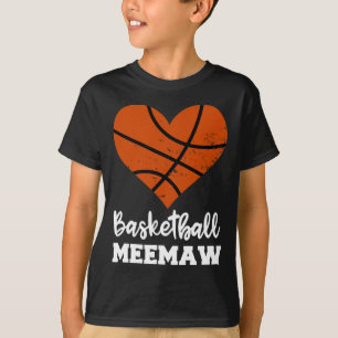 Basketball Meemaw Fun Basketball Heart Grandma Mee T-Shirt