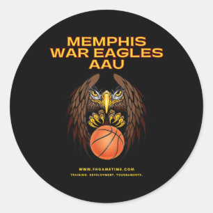 Basketball Memphis War Eagles Aau Classic Round Sticker