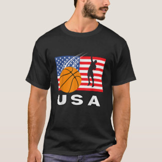 Basketball Men s Team American Flag Basketball in  T-Shirt