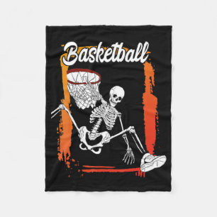 Basketball Men Women Kids Halloween Skeleton Fleece Blanket