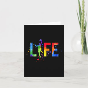 Basketball Mens Ball is Life Watercolor Basketball Card