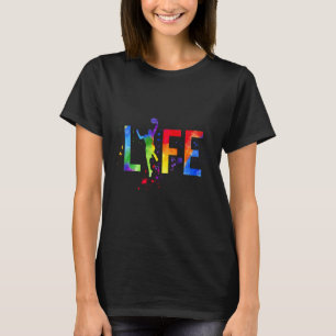 Basketball Mens Ball is Life Watercolor Basketball T-Shirt