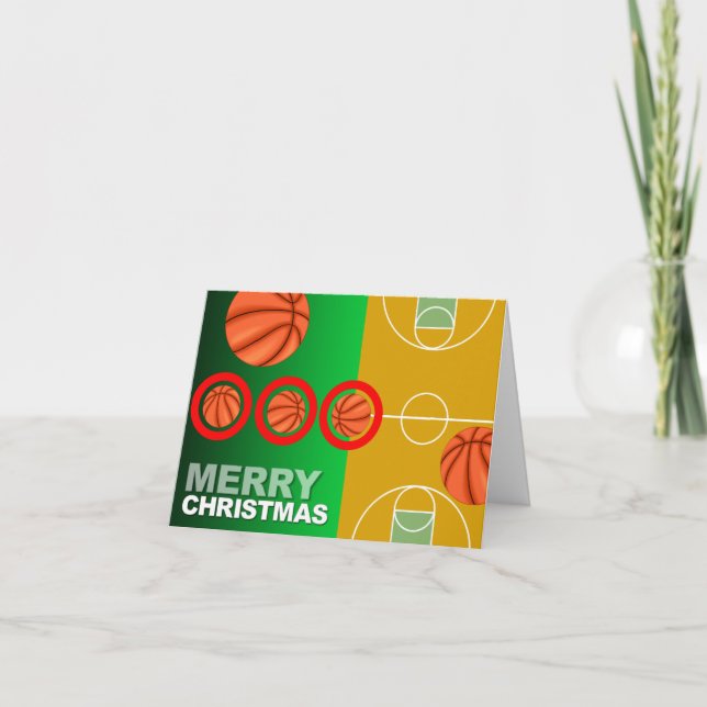 Basketball Merry Christmas Card (Front)