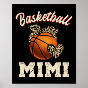Basketball Mimi Bandanna Leopard Heart Fans Mother Poster
