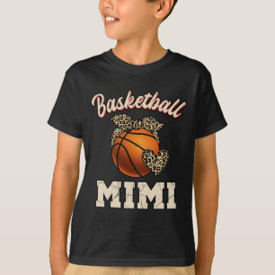 Basketball Mimi Bandanna Leopard Heart Fans Mother T-Shirt