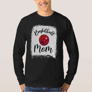 Basketball Mom Leopard Bleached Game Day Women Mot T-Shirt