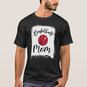 Basketball Mom Leopard Bleached Game Day Women Mot T-Shirt