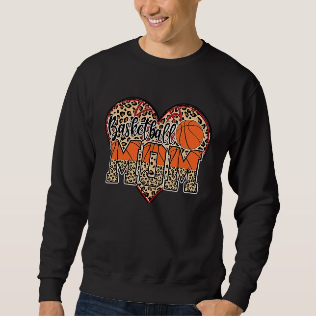 Basketball Mom Leopard Senior 2023 Graduation Moth Sweatshirt (Front)