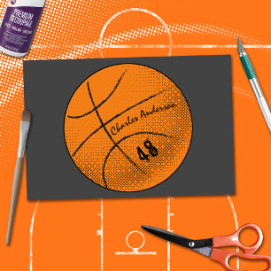 Basketball Monogram Custom Tissue Paper