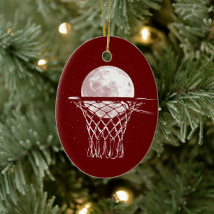 Basketball Moon Ceramic Tree Decoration