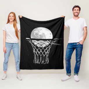 Basketball Moon Fleece Blanket