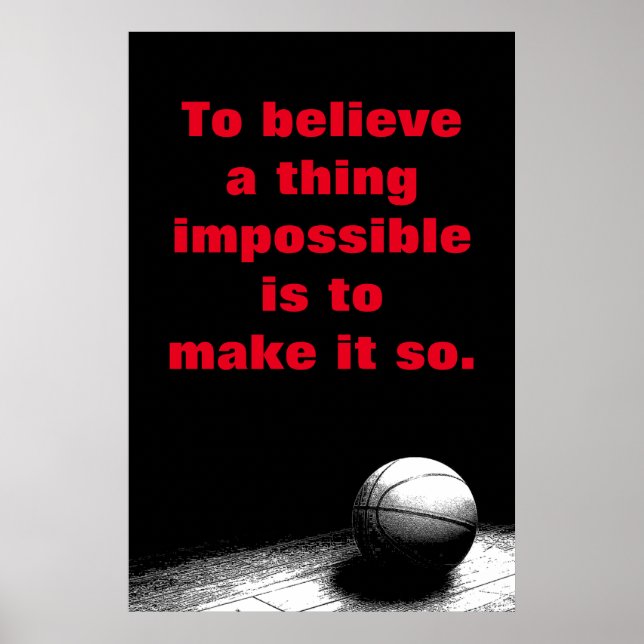 Basketball Motivational Inspirational Believe Poster (Front)