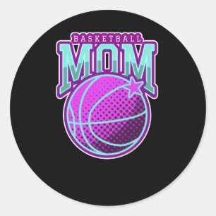 Basketball Mum 4 Classic Round Sticker