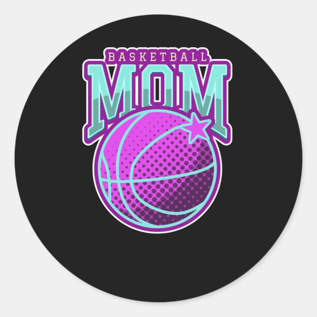 Basketball Mum 4  Classic Round Sticker (Front)