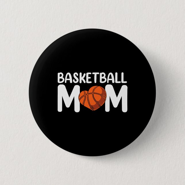 Basketball Mum Coach Player Match Team Mother Momm 6 Cm Round Badge (Front)