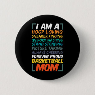 Basketball Mum Coach Wife Fun Proud Team Player Mo 6 Cm Round Badge
