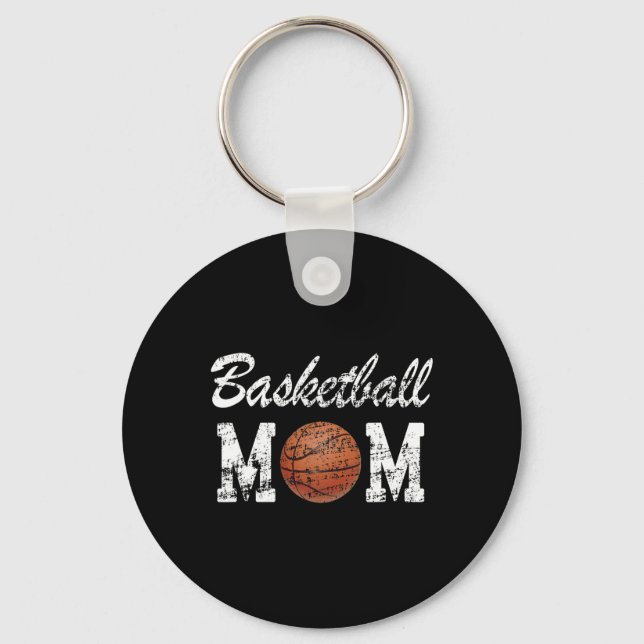 Basketball Mum Cute Novelty Distressed  Key Ring (Front)