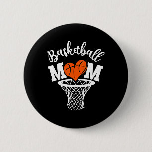 Basketball Mum Cute Novelty Distressed Women Mothe 6 Cm Round Badge