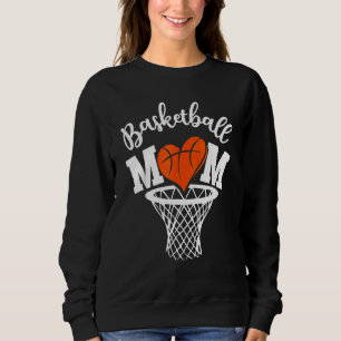 Basketball Mum Cute Novelty Distressed Women Sweatshirt