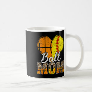 Basketball Mum Heart Softball Mama Leopard Mother' Coffee Mug