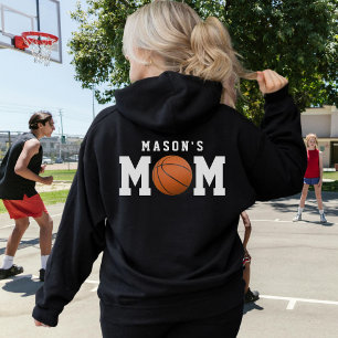 Basketball Mum Kid's Name Parent Black Hoodie