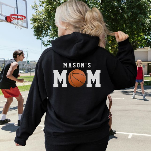 Basketball Mum Kid's Name Parent Black Hoodie (Basketball Mom Kid's Name Parent Black Hoodie
)