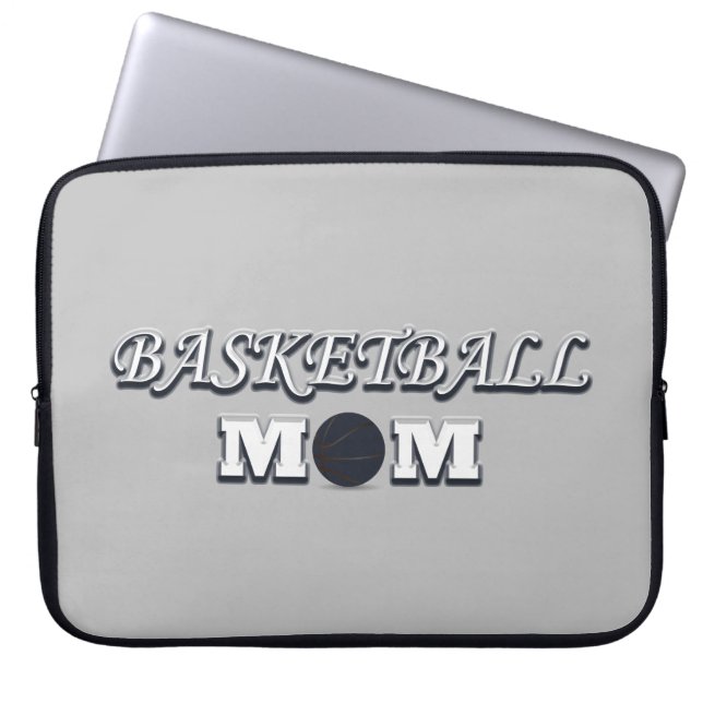 basketball mum laptop sleeve (Front)