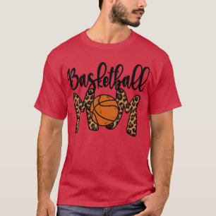 Basketball Mum Leopard Basketball Mama Mothers Day T-Shirt