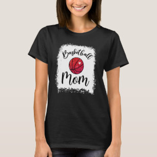Basketball Mum Leopard Bleached Game Day Women Mot T-Shirt