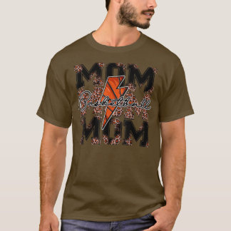 Basketball Mum leopard lightning bolt basketball g T-Shirt