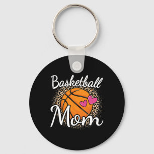 Basketball Mum Leopard Print Basketball Women Mama Key Ring