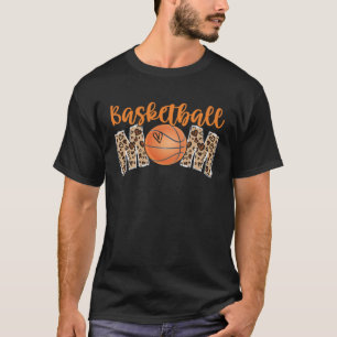 Basketball Mum Leopard Print Cute Mother s Day Spo T-Shirt