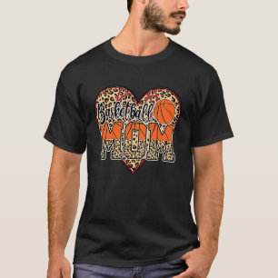 Basketball Mum Leopard Senior 2023 Graduation Moth T-Shirt