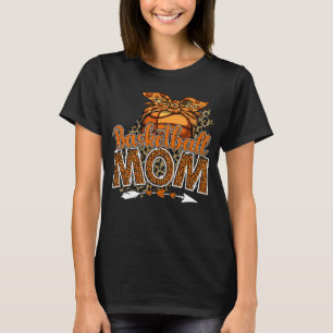 Basketball Mum Mama Mother's Day Leopard Sport Mum T-Shirt