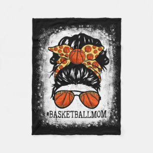 Basketball Mum Messy Bun Hair Player Mum Mothers D Fleece Blanket